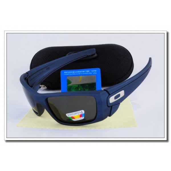 Cheap Oakley Fuel Cell Polarized Sunglasses Blue Frame Slate grey Iridium Lens Sale