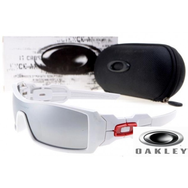  Oakley Oil Rig sunglasses White Frame Silver Lens OAKLEY201567249