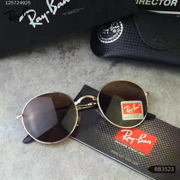 Men's Women's Ray Ban Floding Polarized Reto Sunglasses Brown