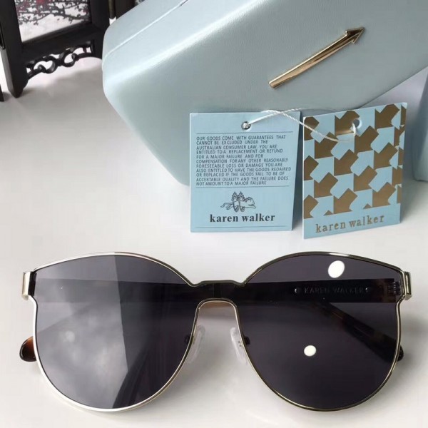 Men's Women's Karen Walker Sunglasses Havana Legs Black