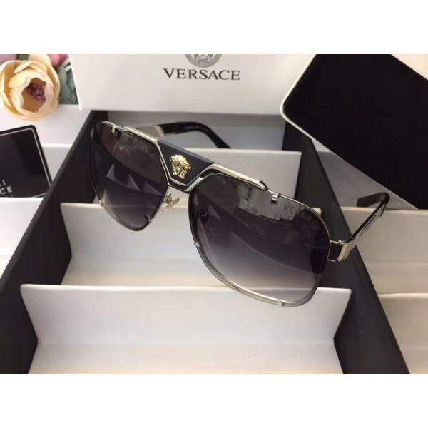 Versace Fashion Sunglasses With Medusa Logo Black Lenses