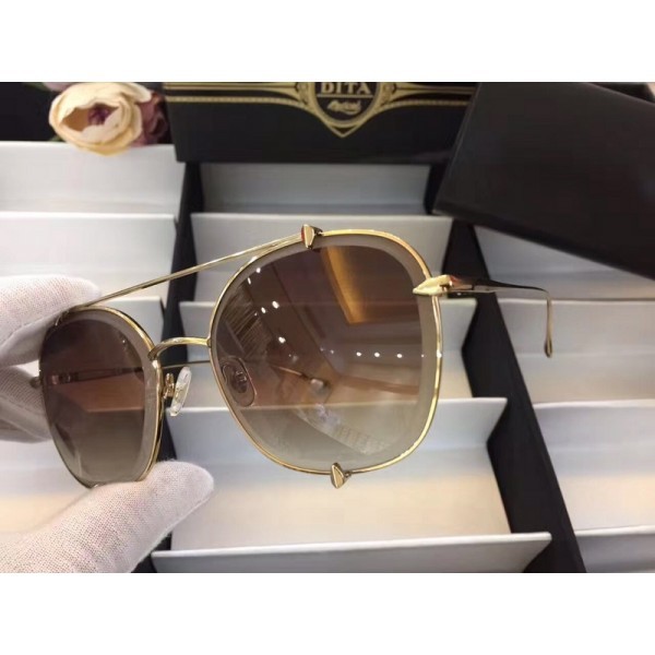 Men's Women's Dita Aviator Gradient Sunglasses Brown Mirror