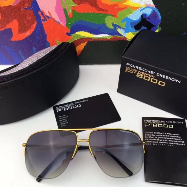 Mens Porsche Design P8812 Sunglasses Black Gold