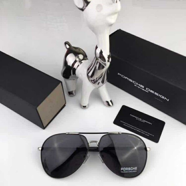 Porsche Design Black P9379 Aviators Sunglasses Black Silver