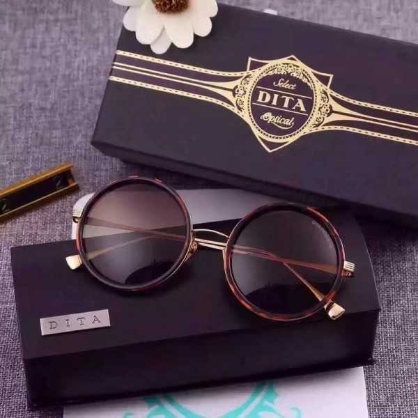 Dita Freebird 21012 Polarized Round Sunglasses Brown Havana