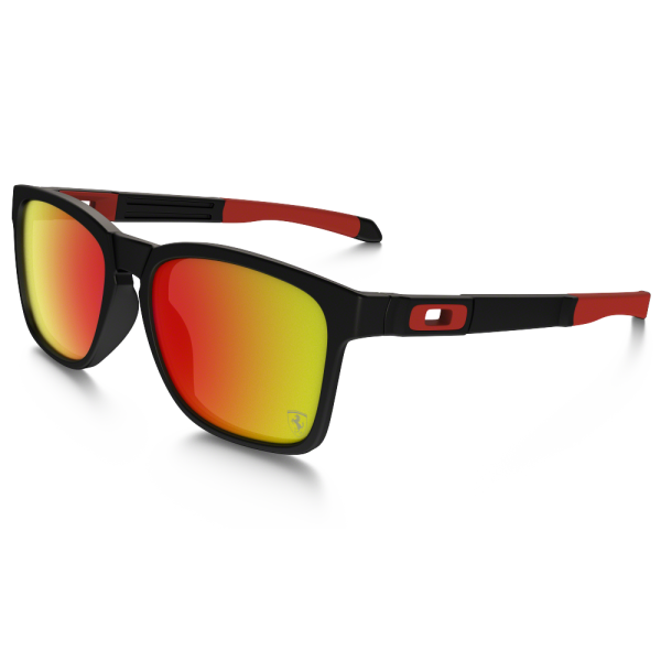 Oakley Catalyst SCUDERIA FERRARI Sunglasses Matte Black Frame Ruby Iridium Lens