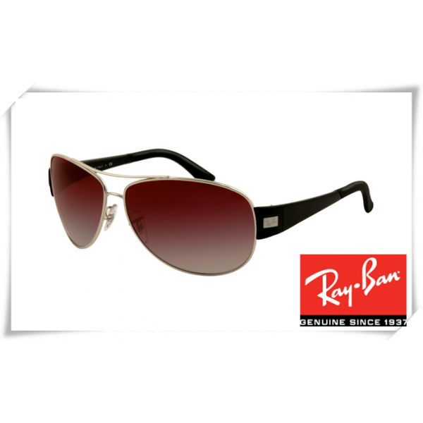 Ray Ban RB3467 Sunglasses Gunmetal Frame Wine Red Gradient Lens