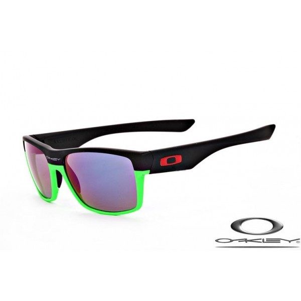 Cheap Oakley TwoFace Sunglasses Black Green Frame Ice Blue Iridium Lens