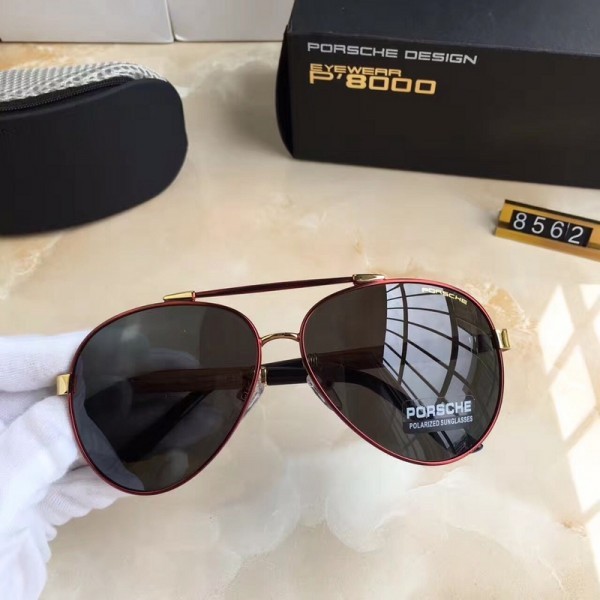 Mens Porsche Design P8562 Sunglasses Black Red Gold