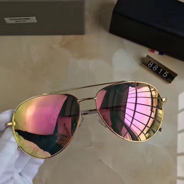 Women's Thom Browne Polarized Sunglasses B8815 Orange Lenses Metal Frame