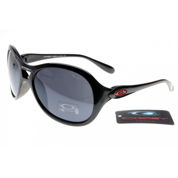 Oakley Women Overtime Round Sunglasses Polishing Black Frame Grey Lens