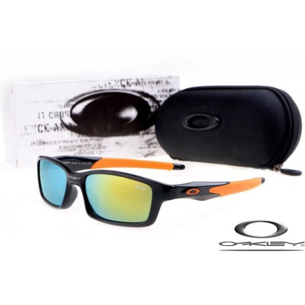 Oakley Crosslink Sunglasses Black Orange / Orange Blue