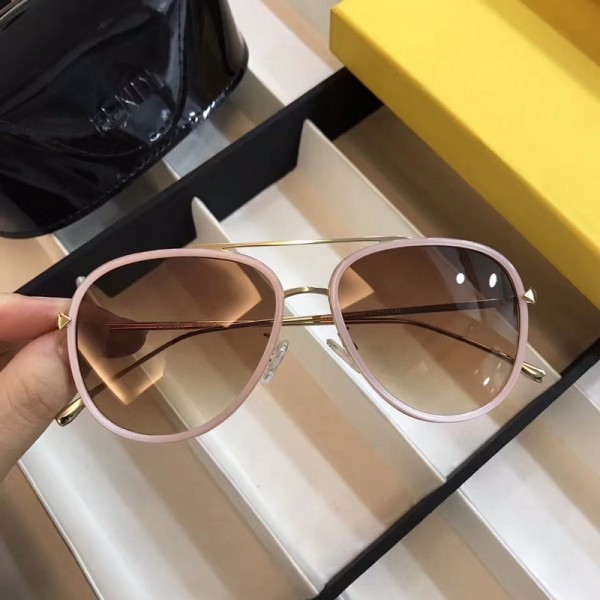 Fendi Eyeglasses FF0155 Brown Lenses Pink Frame