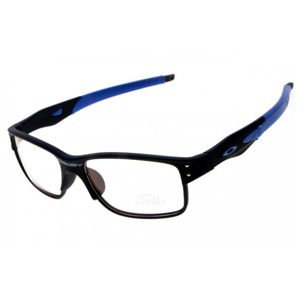 Oakley Crosslink Sunglasses Black Blue Frame Clear Lens