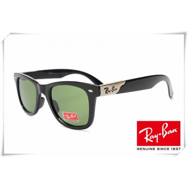 Ray Ban RB2157K Ultra Wayfarer Sunglasses Black Frame Classic Green Lens