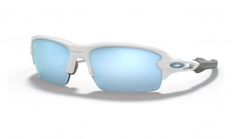 Oakley Flak Xs Youth Fit Sunglasses Polished White Frame Prizm Deep Water Polarized Lens