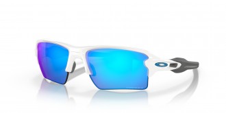Oakley Flak 2.0 XL Team Colors sunglasses Polished White frame Light Prizm Sapphire lens