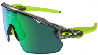 Oakley Radar Sunglasses Polished Black Frame Green Lens