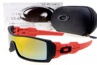 Oakley oil rig sunglasses in black / red / fire iridium