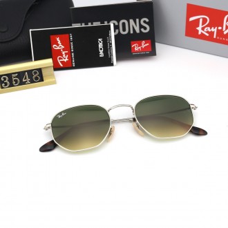 Ray Ban RB3548 Sunglasses Gradient Green/Sliver with Black