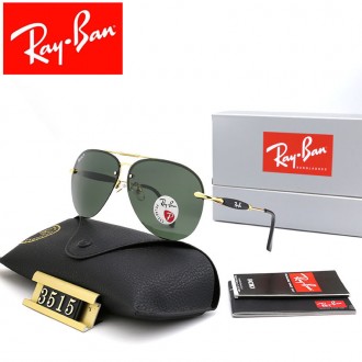 Ray Ban RB3515 Sunglasses Green/Gold with Black