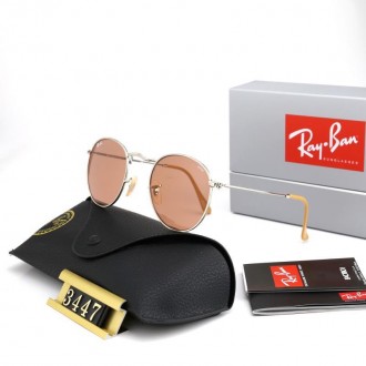 Ray Ban RB3447 Sunglasses Rose/Gray with Yellow