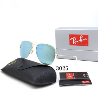 Ray Ban RB3025 Sunglasses Light Blue with Green/Gold