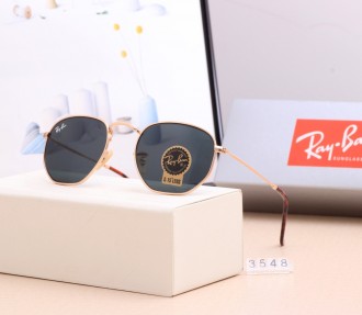 Ray Ban RB3548 Sunglasses Black/Gold with Brown