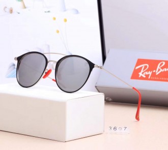 Ray Ban RB3607 Sunglasses Gray/Silver with Red