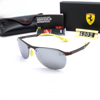 Ray Ban RB4302 Sunglasses Gray/Brown with Yellow