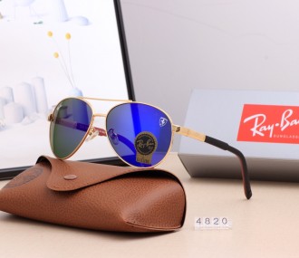 Ray Ban RB4820 Sunglasses Dark Blue/Gold with Black