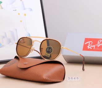 Ray Ban RB3648 Sunglasses Brown/Gold with Red