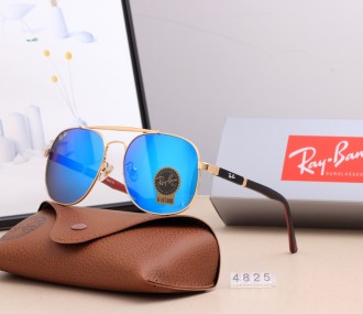 Ray Ban RB4825 Aviator Sunglasses Blue/Black with Red
