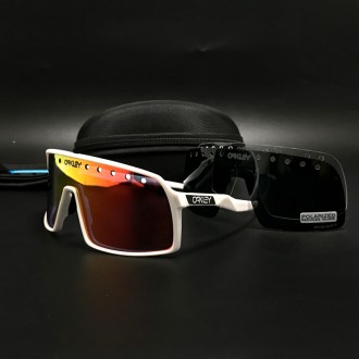 Oakley Sutro Sunglasses White/Ruby Ink