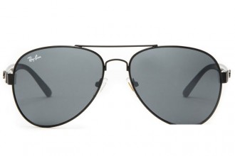 Ray Ban RB3806 Aviator Sunglasses Black/Light Gray