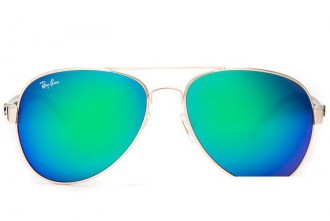 Ray Ban RB3806 Aviator Sunglasses Gold/Green