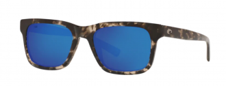 Costa Tybee Mens Sunglasses Shiny Black Kelp/Blue Mirror