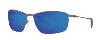 Costa Turret Mens Sunglasses Matte Dark Gunmetal/Blue Mirror