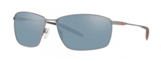 Costa Turret Mens Sunglasses Matte Silver/Gray Silver Mirror