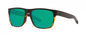 Costa Spearo Mens Sunglasses Black/Shiny Tort/Green Mirror
