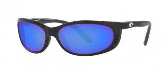Costa Fathom Mens Sunglasses Matte Black/Blue Mirror