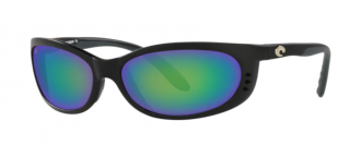 Costa Fathom Mens Sunglasses Matte Black/Green Mirror