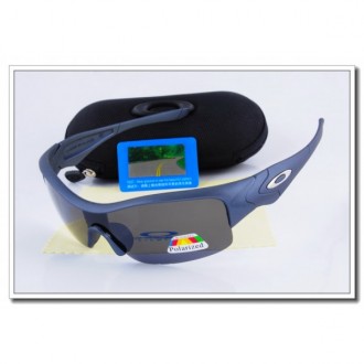 Cheap Oakley Straight Jacket Polarized Sunglasses Blue Frame Slate grey Iridium Lens Sale