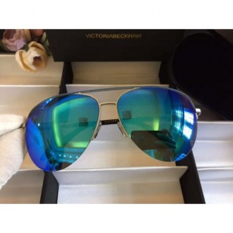 Victoria Beckham Classic Mirrored Sunglasses Blue Silver