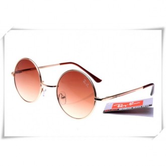Ray Bans Round Metal RB3447 Sunglasses Golden Frame Wine Red Gradient Lens