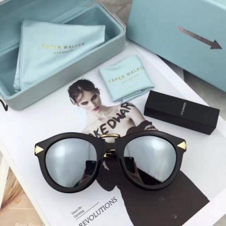 Karen Walker Harvest Eyewear Round Shiny Black