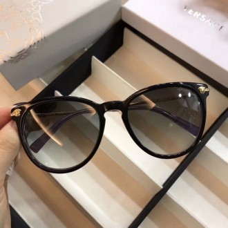 Versace Gradient Sunglasses Round Black Frame Purple Eyewear Legs