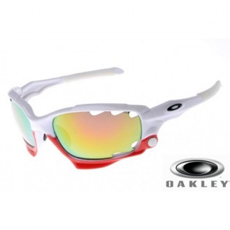 Oakley Racing Jacket Sunglasses White / Fire Yellow Vented Iridium