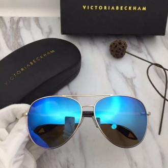 Victoria Beckham Classic Victoria Mirrored Sunglasses Blue Gold