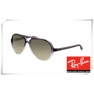 Ray Ban RB4125 Cats Sunglasses Crystal Purple Frame Light Grey Lens